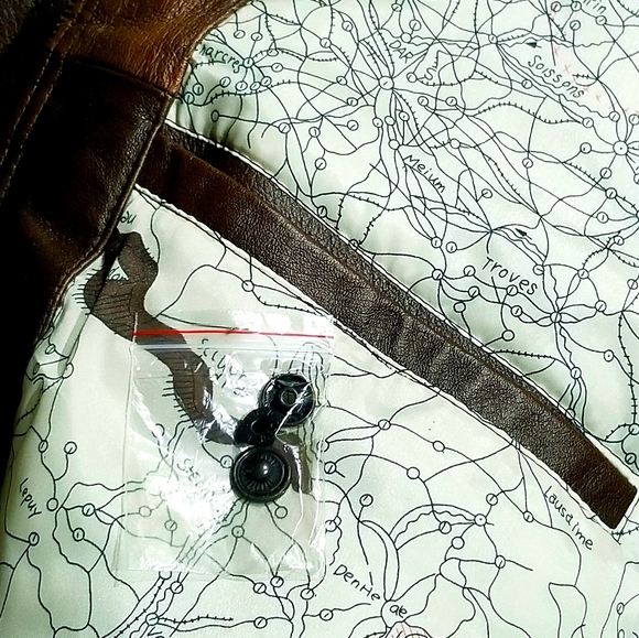 Rare Tilted Kilt Pub White Marsh Burks Bay Mens Leather Bomber Jacket Brown XL - Picture 7 of 12